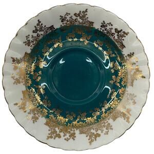 Vintage Royal Albert Dark Green Gold Pompadour Series Saucer Plate Only England